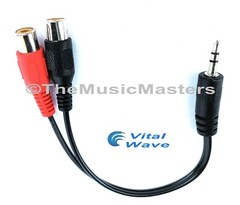 6 inch 3.5MM (1/8″) Stereo Male to Dual RCA Female Jacks Audio Cable Wire VWLTW