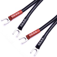 Small Spade Fork to 1/4 Inch TS Speaker Cable Adapter, 12AWG Silicone Wire, 6…
