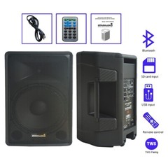 15″ Active Loudspeaker PA Powered Speaker Stage Studio Party KTV TWS BT Speaker