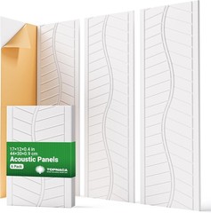 Acoustic Panels for Walls, Ceilings & Doors, 6 Pack Self-Adhesive Sound Absorbin