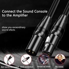 25ft XLR Cables 6 Pack – Professional Male to Female Microphone Cords, Gold-Plat