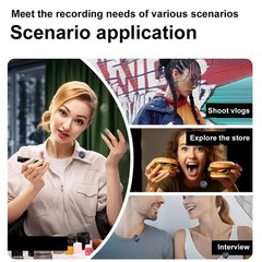 Wireless Lavalier Mic for iPhone Android USB-C 40H Noise Cancelling TikTok