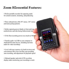 Zoom H2essential Multi-Mic 32-Bit Float Handy Recorder + Zoom Bluetooth Adaptor