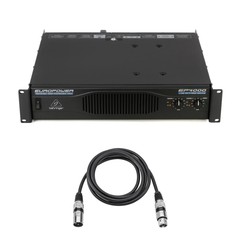 Behringer EP4000 4000W Professional Stereo Power Amplifier with XLR Mic Cables