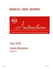 RCA 44-BX (-G) Velocity Microphone Mike Technical Instruction Manual MI-4027-G