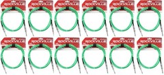 12 Rockville RCGT6.0G 6′ 1/4″ TS to 1/4“ TS Guitar/Instrument Cable