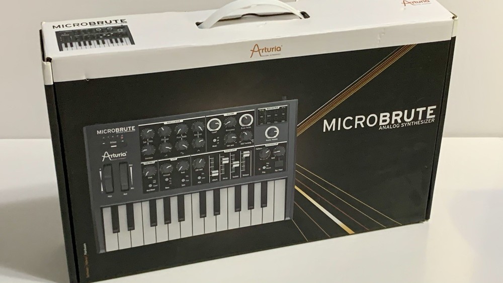 In-Box Arturia MicroBrute 25-Key Analog Synthesizer W/ Cables, Manual & More