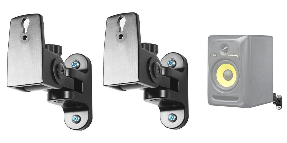 (2) Hidden Wall Mount Swivel Brackets For KRK RP6G3 Studio Monitor Speakers
