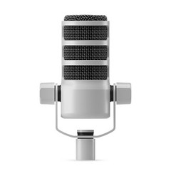 RDE PodMic White Dynamic Microphone with Integrated Shock Mount and Pop Filter