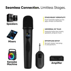 Wireless Microphone System – Karaoke Microphone Wireless with Receiver, Echo …