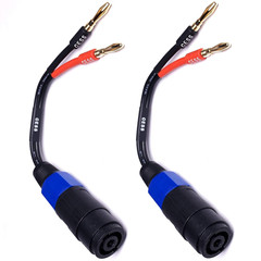 CESS-004 Banana Plug to Female Speakon Speaker Adapter Cable 12AWG – 2 Pack (4Mm