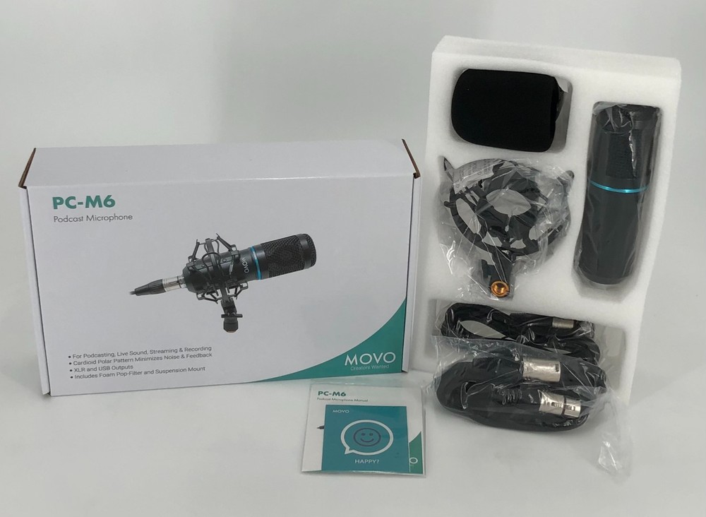 PC-M6 Universal Cardioid Condenser Microphone with XLR and 3.5mm, Shock Mount…