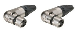 (2) Two Genuine NEUTRIK NC3FRX 3-Pin XLR Right Angle Female Cable Mount Nickel