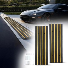 Yescom Driveway Curb Ramp Low Profile Car Ramp 2.6″ Rise Garage Sidewalk 2 Pack