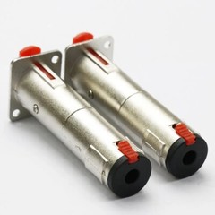4x Silver Solderless 1/4 TRS to TRS Female Locking Jacks Plug for D Pedalboards