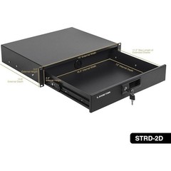 19in 2U Locking Rack Drawer Steel Storage Device Organizer W/ Foam Protection US