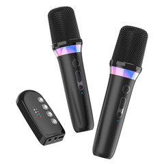 Bluetooth Wireless Moving-Coil Microphone Karaoke Companion RGB Light KTV DSP M