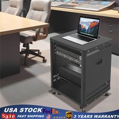19″ 15U Component Rack Rolling Cabinet DJ Equipment Cabinet for Audio Video