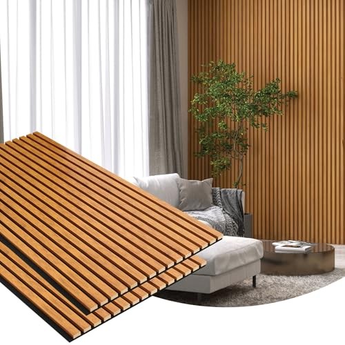 2 Pack Wood Finish Accent Wall Panels, 3D 2pcs – 48″L x 24″W Natural Walnut
