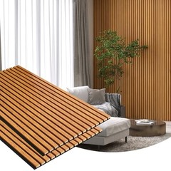 2 Pack Wood Finish Accent Wall Panels, 3D 2pcs – 48″L x 24″W Natural Walnut
