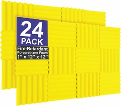 96 Pack Acoustic Wall Panels Studio Sound Noise Proofing Insulation Foam 24Pack