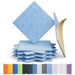 12 Pack Acoustic Panels Self Adhesive Sound Proof Square 12pcs Light Sky Blue