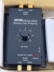 MCM Custom Audio Stereo Line Pre-Amplifier Model 50-14820 Line Level With Box