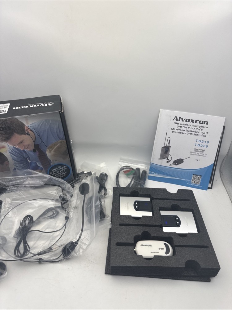 Alvoxcon Wireless Headset Lavalier Microphone System TG210 TG220 UHF 3.5mm