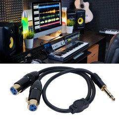 Dual XLR Female To 1/4 Inch 6.35mm Male Stereo Y Splitter Cable 1.6FT PVC D WPMU