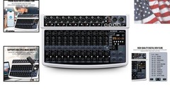 12 Channel Professional Audio Mixer, Bluetooth Studio Mixer with USB, 48V Pow…