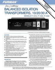 Furman IT-1230 30A Balanced AC Balanced Power Isolation Transformer