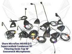 Used Shure MX418D/S Microflex SuperCardioid 18″ Gooseneck Microphones