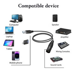 USB to XLR Cable,10 FT XLR to USB Audio Converter Cable,USB C to XL R Male Ou