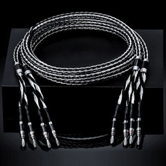 Pair 16Strands 8N OCC Silver Plated Core Braided Hi-End HiFi Audio Speaker Cable