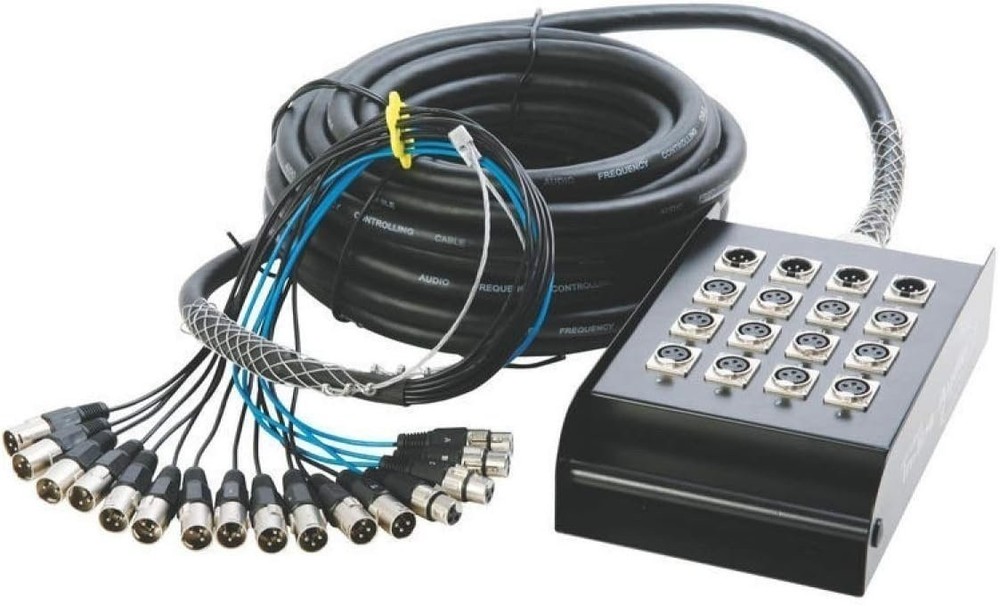 On-Stage 12 x 4 XLR Snake, Black, 50 Foot (SNK12450V2)