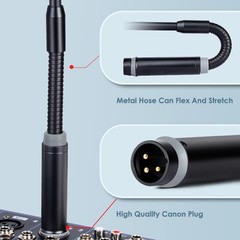 Professional Dynamic Gooseneck Microphone with XLR 16 Inch DJ Mic Podium
