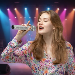 Rhinestone Microphone Sleeve – Sparkly Bling Crystal Mic Handle Cover, Fits Most