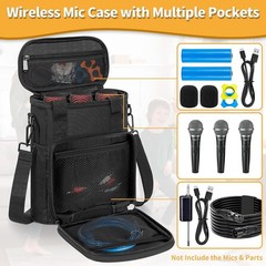Wireless Microphone Case with Foam – Black/.