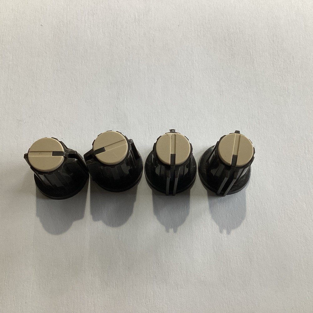 Qty 4 ORIGINAL TEAC Tan Knobs Part for Tascam M312 Style Mixer D-Shaft