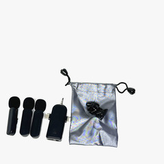 3-in-1 Wireless Microphone: Premium Lavalier Microphones iPhone, Android, Camera