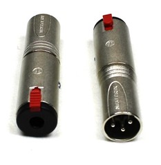 (2) Two Genuine NEUTRIK NA3MJ – 1/4″ TRS Female Locking Jack To XLR Male Adapter