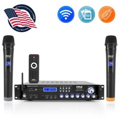 NEW Bluetooth 3000w Rack Mount Amp.2 Channel Amplifier w/ Microphones.Power