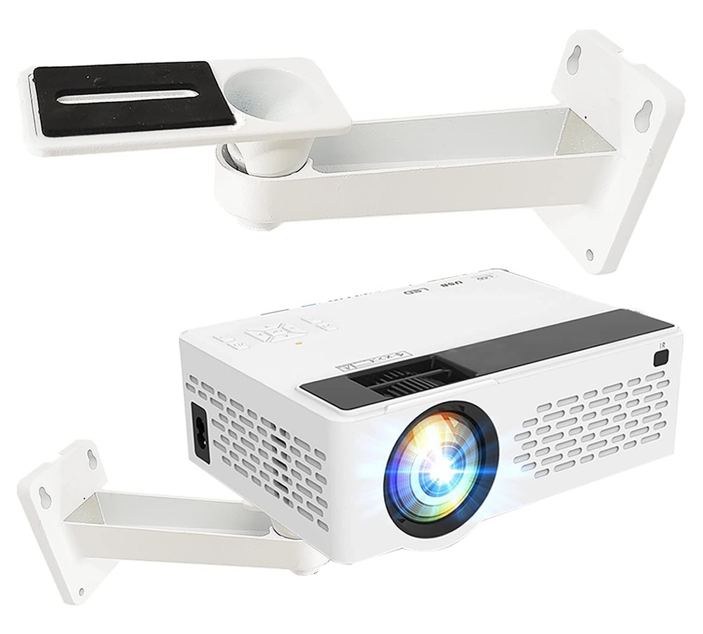 2-Be-Best Mini Projector Wall Mount Upgraded Angle Adjustable 7.9 in, white