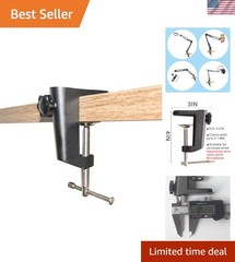 Versatile Aluminum C-Clamp for Microphones & Lamps – Fits Up To 2 Inch Boards