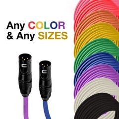 3 Pin XLR Male Balanced Cable – Custom Length Color Professional Connector Cord