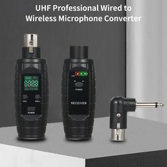 UHF Wired Microphone to Wireless Mic System Converter Transmitter Receiver V3G7