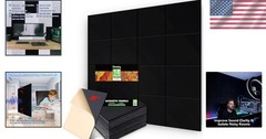 18 Pack Black Acoustic Panels 12″X12″X 0.4″Sound Absorbing Panel Wall Decorat…
