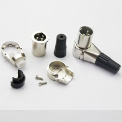 4PCS Adjustable 3 Pin XLR Male Right Angle Connector 7 Angle Positions