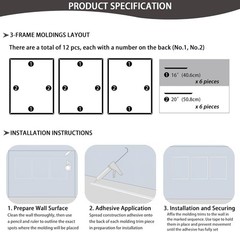 Versatile Pre-Cut Molding Kit – Transform Your Walls with Style, 16″ x 20″
