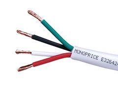 Monoprice Speaker Wire, CL2 Rated, 4-Conductor, 14AWG, 100ft, White